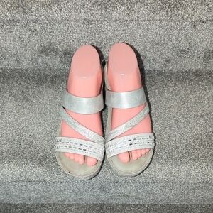 Chic Silver Strappy Sandals